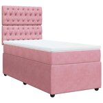 vidaXL Sommier à lattes de lit avec matelas Rose 90x190 cm Velours