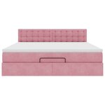 vidaXL Lit ottoman avec matelas et LED Rose 180x200 cm velours