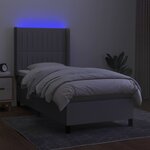 vidaXL Sommier à lattes de lit matelas LED Gris clair 100x200 cm Tissu