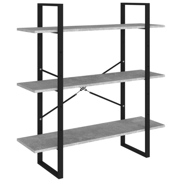 vidaXL Bibliothèque gris béton 100x30x105 cm bois d'ingénierie