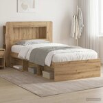 vidaXL Cadre de lit avec rangement Chêne artisanal 75 x 190 cm