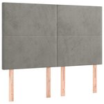 vidaXL Tête de lit Gris clair 144 x 5 x 118/128 cm Velours