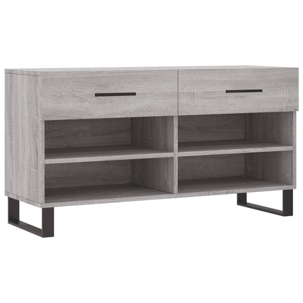 vidaXL Banc à chaussures sonoma gris 102x35x55 cm bois d'ingénierie
