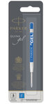 Parker recharge quink gel pour stylo bille  pointe fine  bleue  blister x 1