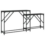 vidaXL Tables console gigognes 2 Pièces noir bois d'ingénierie