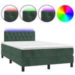 vidaXL Sommier à lattes de lit avec matelas LED vert foncé 120x190 cm