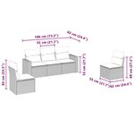 vidaXL Salon de jardin 5 Pièces avec coussins gris clair résine tressée