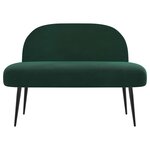 vidaXL Banc rembourré avec dossier Vert foncé 110 x 60 x 76 cm Velours