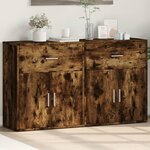 vidaXL Buffets 2 Pièces chêne fumé 60x31x70 cm bois d'ingénierie