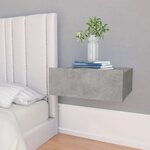 vidaXL Table de chevet flottante Gris béton Bois d'ingénierie