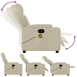 vidaXL Fauteuil inclinable de massage Crème Similicuir