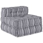 vidaXL Canapé modulaire Rayé Gris 70 x 70 x 54 cm tissu