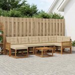 vidaXL Ensemble de canapés d'extérieur 8 Pièces Naturel et Beige