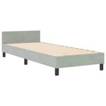 Lit vidaXL Gris clair 80x200 cm Velours