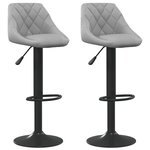 vidaXL Tabourets de bar lot de 2 gris clair velours