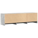 vidaXL Meuble TV avec LED gris béton 140x34x40 cm bois d'ingénierie