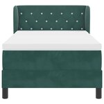 vidaXL Lit à ressorts avec tête de lit Vert foncé 90 x 190 cm Velours