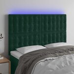 vidaXL Tête de lit à LED Vert foncé 144x5x118/128 cm Velours