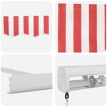 vidaXL Auvent Rétractable Rouge et Blanc 500 × 300 cm Tissu et Métal