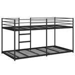VidaXL Lit superposé sans matelas noir 90x190 cm acier