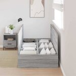 vidaXL Cadre de lit avec rangement Gris Sonoma 100 x 200 cm