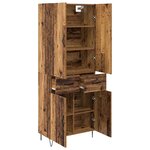 vidaXL Haut Armoire 2 Pièces Bois ancien Bois d'ingénierie et verre