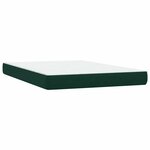 vidaXL Sommier à lattes de lit et matelas et LED vert foncé 160x220cm velours