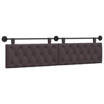 vidaXL Tête de lit suspendue Marron foncé Tissu