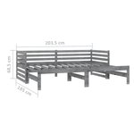 vidaXL Lit coulissant sans matelas gris 2x(90x200) cm