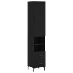 vidaXL Buffet haut Noir 34 5x34x180 cm Bois d'ingénierie