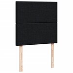 vidaXL Sommier à lattes de lit avec matelas Noir 100x200 cm Tissu