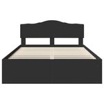 vidaXL Cadre de lit avec tête de lit Noir 140 x 200 cm Pin massif