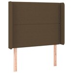 vidaXL Sommier à lattes de lit matelas LED Marron foncé 90x200cm Tissu