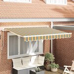 vidaXL Auvent Rétractable Vert et Jaune et Blanc
