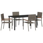 vidaXL Ensemble de salle à manger pour jardin 5 Pièces Gris Poly rotin