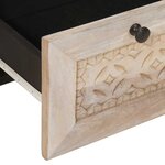 vidaXL Table de chevet Beige 50 x 33 x 60 cm bois de manguier massif