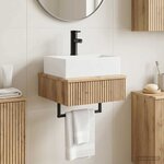 vidaXL Basin de lavage mural Chêne artisanal 40 x 41 x 39 cm
