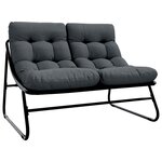 vidaXL Mobilier de jardin Noir Acier enduit de poudre