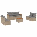 vidaXL Salon de jardin avec coussins 8Pièces mélange beige résine tressée
