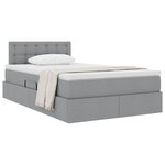 vidaXL Lit avec rangement et matelas Gris clair 120 x 200 cm