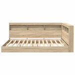 vidaXL Lit Bibliothèque Chêne sonoma 140 x 200 cm Bois d'ingénierie