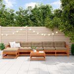 vidaXL Ensemble de salon de jardin 7 Pièces Brun cire Bois de pin massif