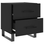 vidaXL Tables de chevet 2 Pièces noir 40x35x47 5 cm bois d’ingénierie