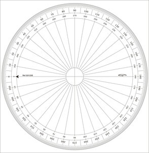 Rapporteur cercle entier degrés Ø 25 cm