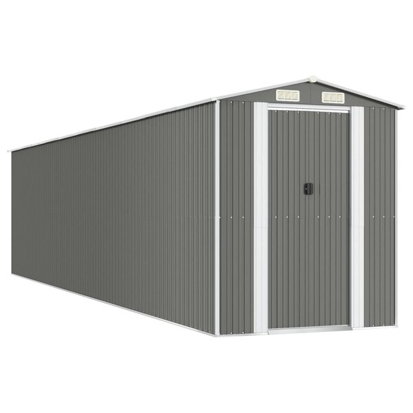vidaXL Abri de jardin Gris clair 192x855x223 cm Acier galvanisé