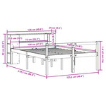 vidaXL Lit bibliothèque sans matelas 120x190 cm bois de pin massif