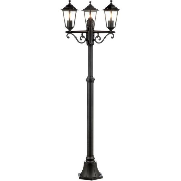 Lampadaire extérieur 3L Carleen noir - métal/verre - 200 x 61 cm - IP44