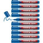 Marqueur Permanent 300 Bleu clair Pointe Moyenne 1 5-3 mm x 10 EDDING