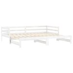 vidaXL Lit coulissant 2x(90x200) cm Blanc Bois de pin massif