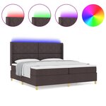 vidaXL Lit à ressorts avec matelas Marron 200 x 200 cm tissu